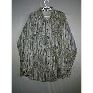 Vntg Black Duck Flannel Chamois Shirt Mens 2XL Realtree Camouflage USA Hunting